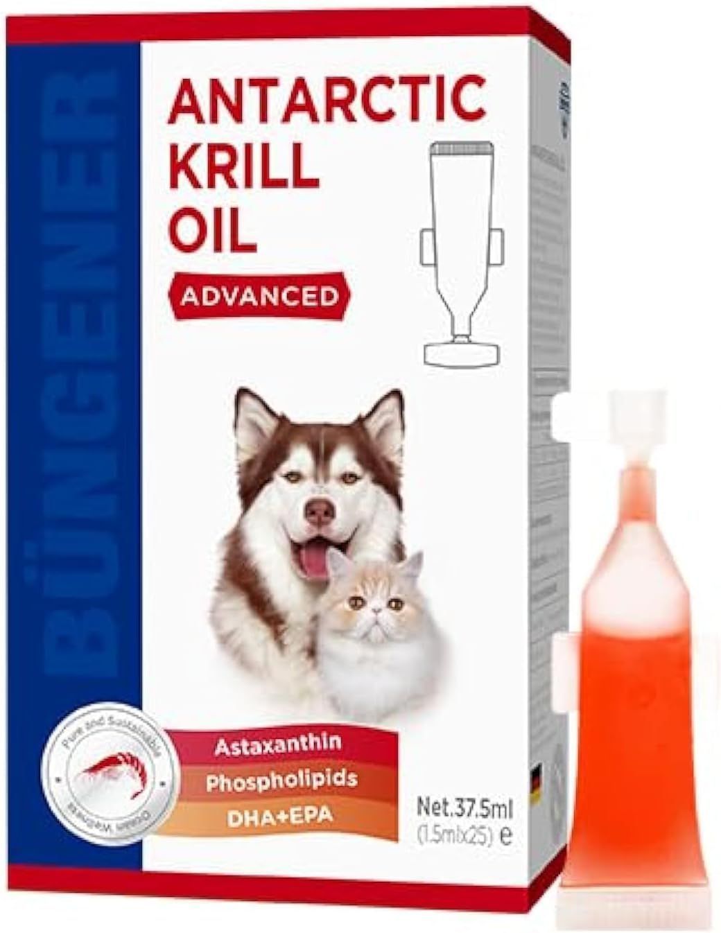 ACEITE DE PESCADO KRILL ANTÁRTIDA BUNGENER PARA PERROS Y GATOS 37,5 ML