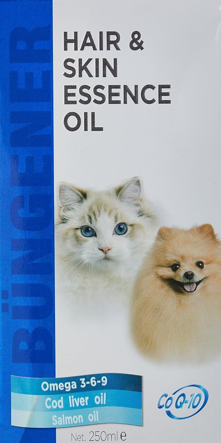Aceite esencial para pelo y piel Bungener para gatos y perros - 250 ml (aceite de pescado)