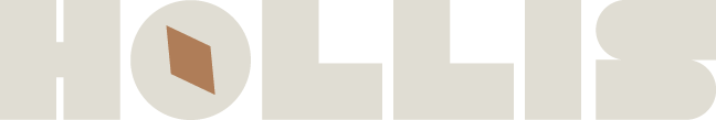 HOLLIS logo with brown diamond inside a circle.