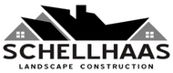 Schellhaas Landscape Construction logo with black roofline and gray house icons