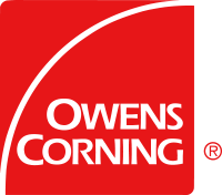 Owens Corning logo: Red square with a white arch. The name 