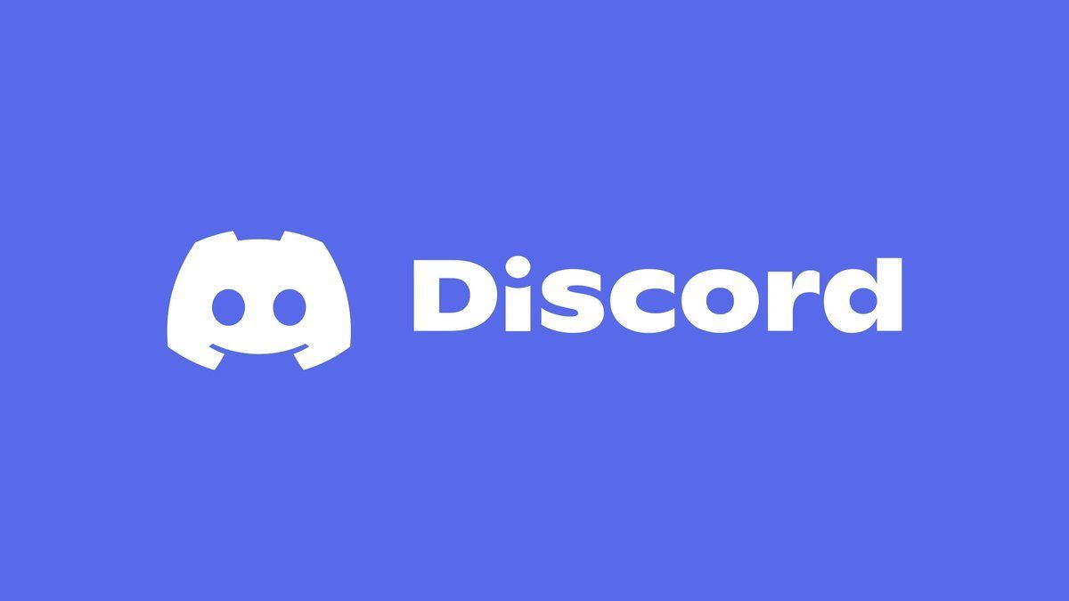 The white Discord logo and wordmark centered on a solid blurple background.