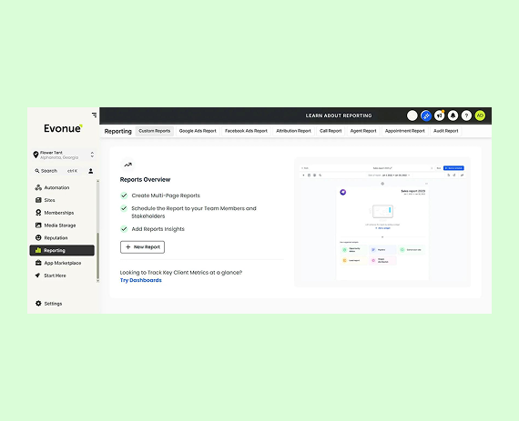 A dashboard interface for 