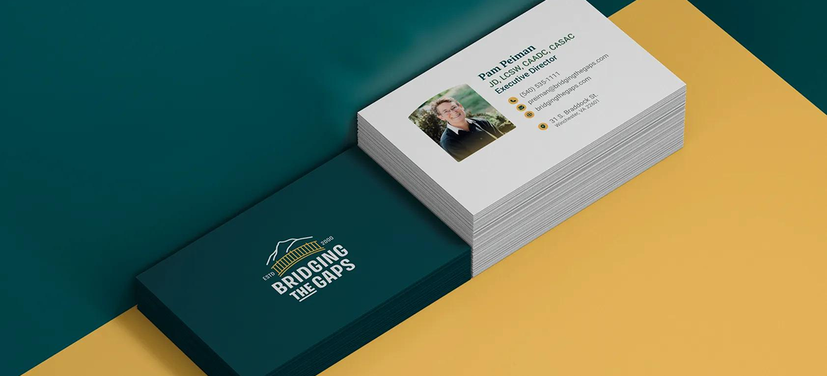 Two business cards with the 