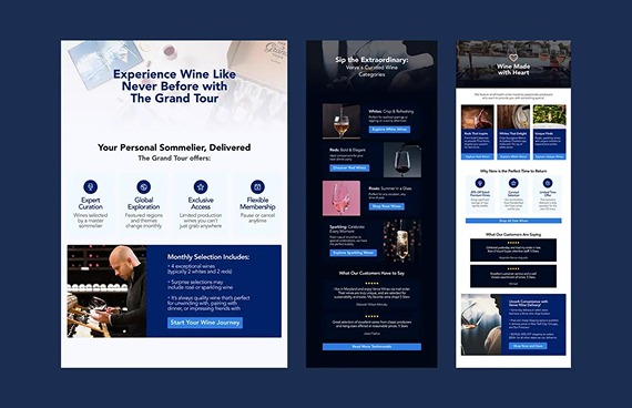 Three-panel promotional graphic for 