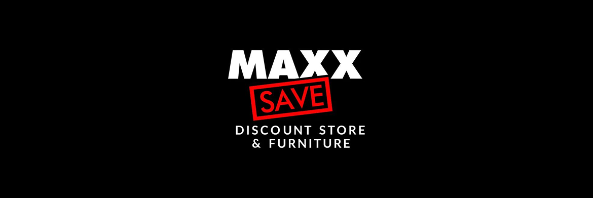 Logo for Maxx Save Discount Store & Furniture featuring the white text 