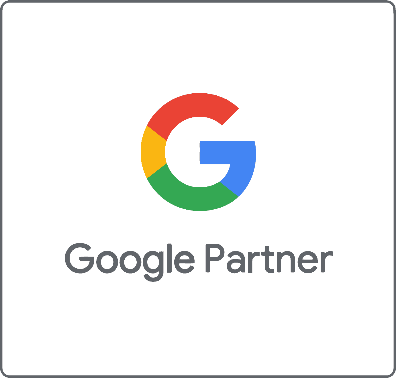 Google Partner logo featuring the multicolored Google 'G' icon above the text 