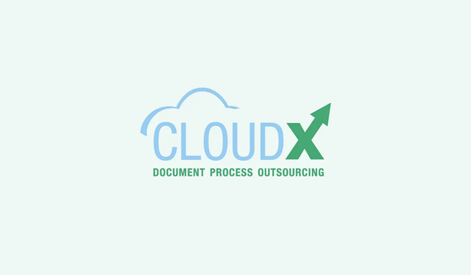 Logo for CloudX Document Process Outsourcing: blue 