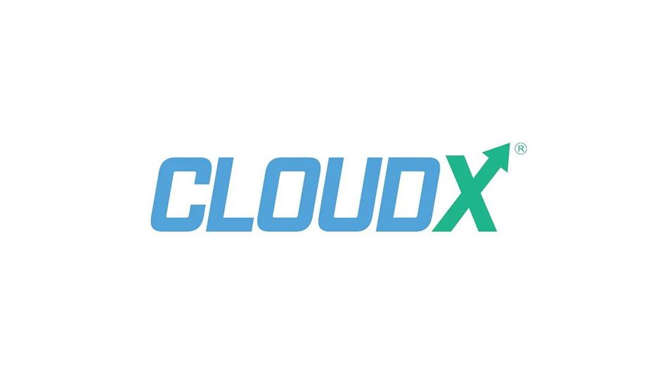 The CLOUDX logo in blue and green text with an upward-pointing arrow integrated into the letter X.