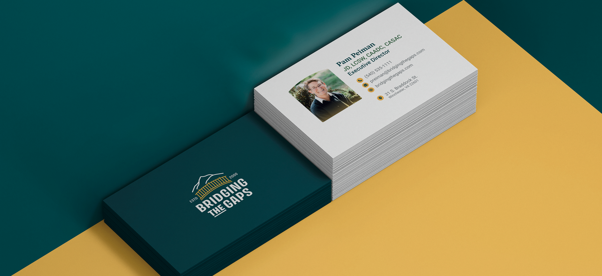 Two business cards with the 