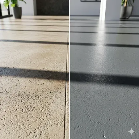 Concrete stain versus paint comparison Fort Worth