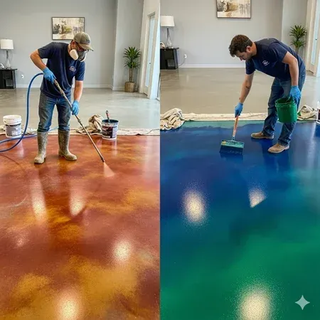 Denver concrete acid water-based staining