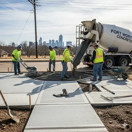 Fort Worth concrete contractors at work