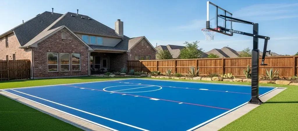Fort Worth residential basketball court installation