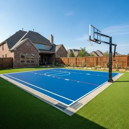 Fort Worth residential basketball court installation
