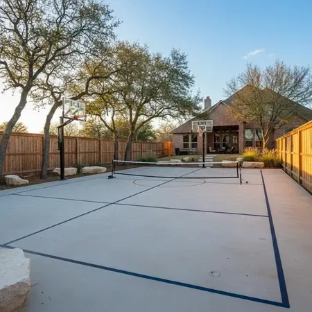 Fort Worth residential multi-sport concrete court