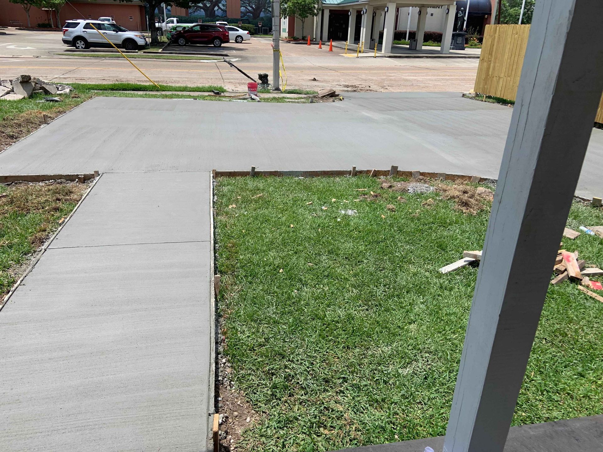 concrete walkway newly installed