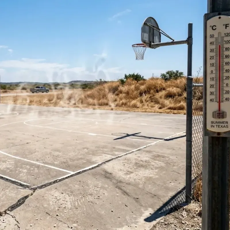 Texas heat impact on concrete courts
