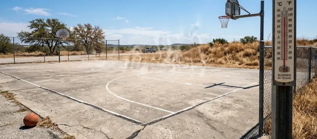 Texas heat impact on concrete courts