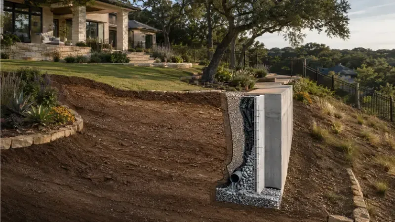 Visible Soil Erosion on Sloped Areas