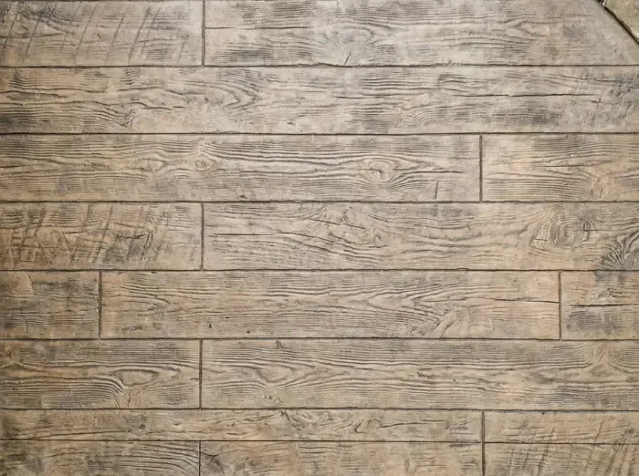 wood plank patterned concrete