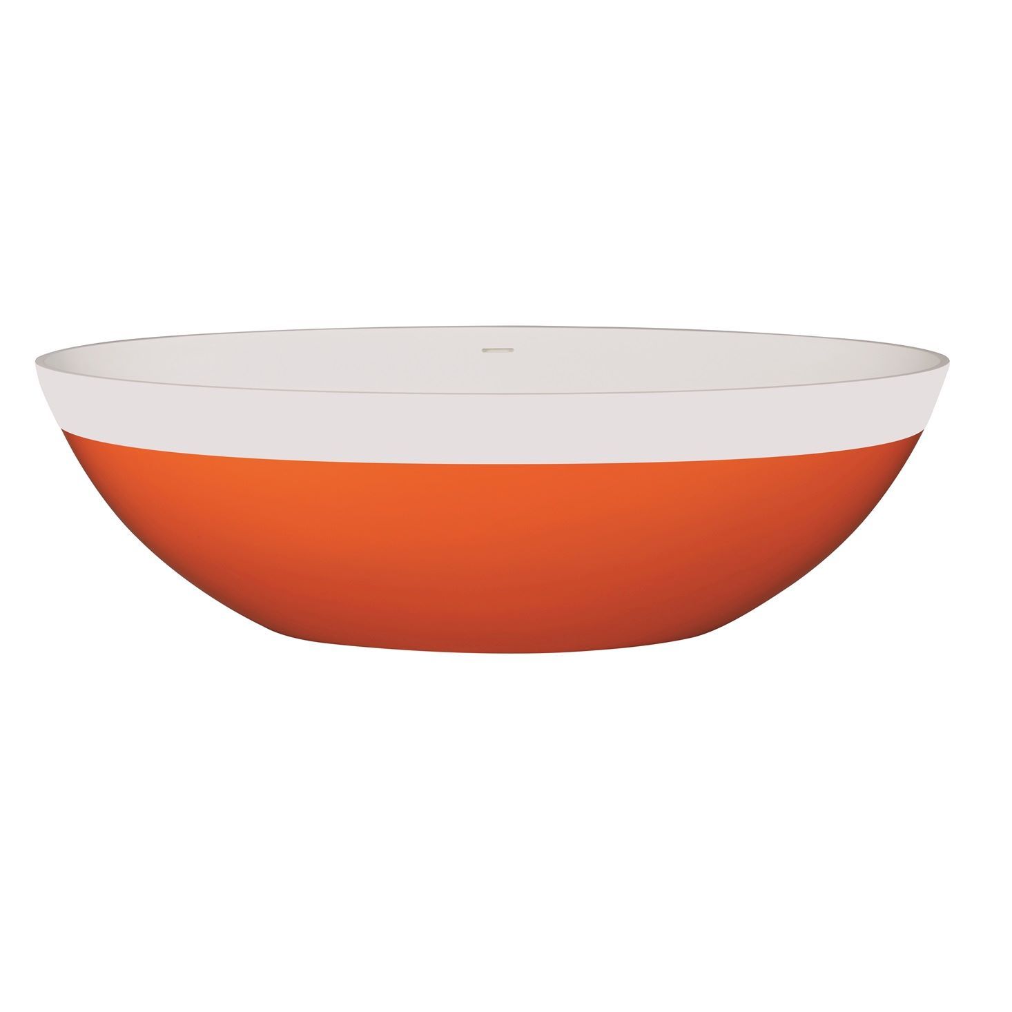 Baignoire bi couleur blanc mat et orange