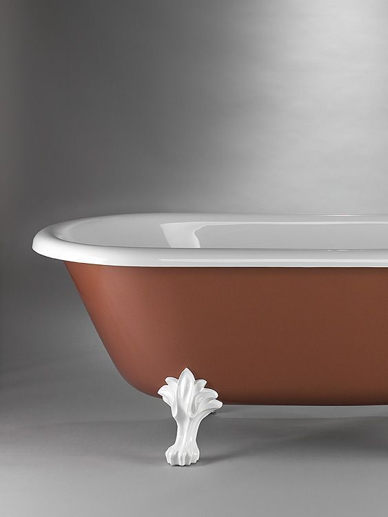 Baignoire pattes de lion en résine avec revtement cuivre pailleté