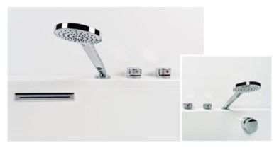 Mitigeur baignoire sur gorge 3 trous avec douchette