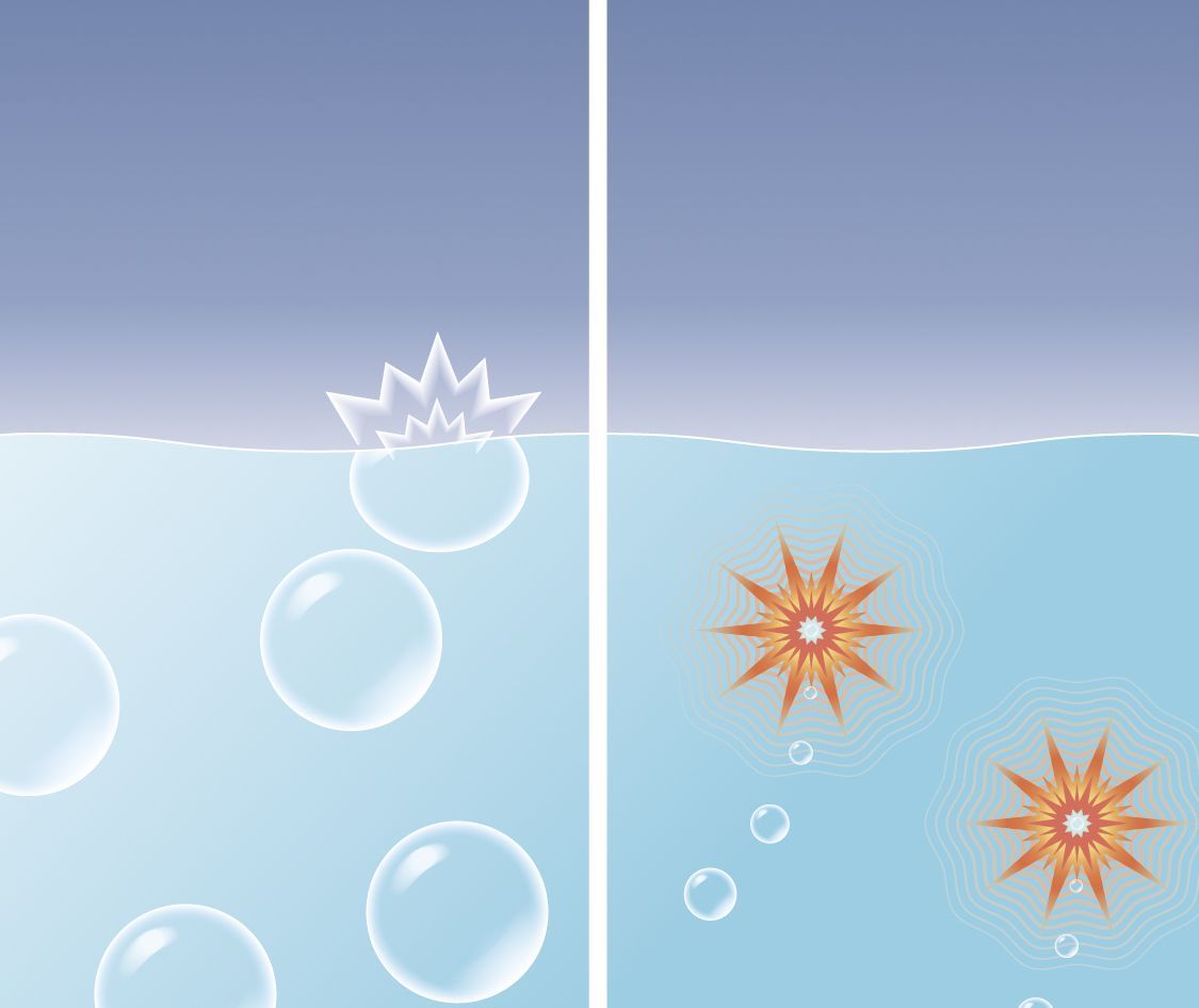 A gauche système air pulsé. A droite Microsilk