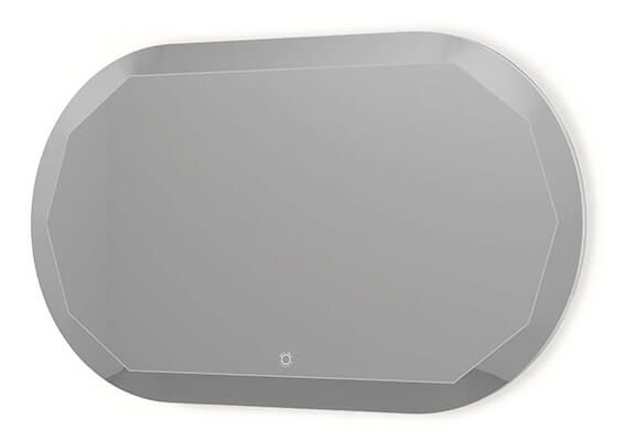 Large miroir salle de bain rétroéclairé bords biseautés