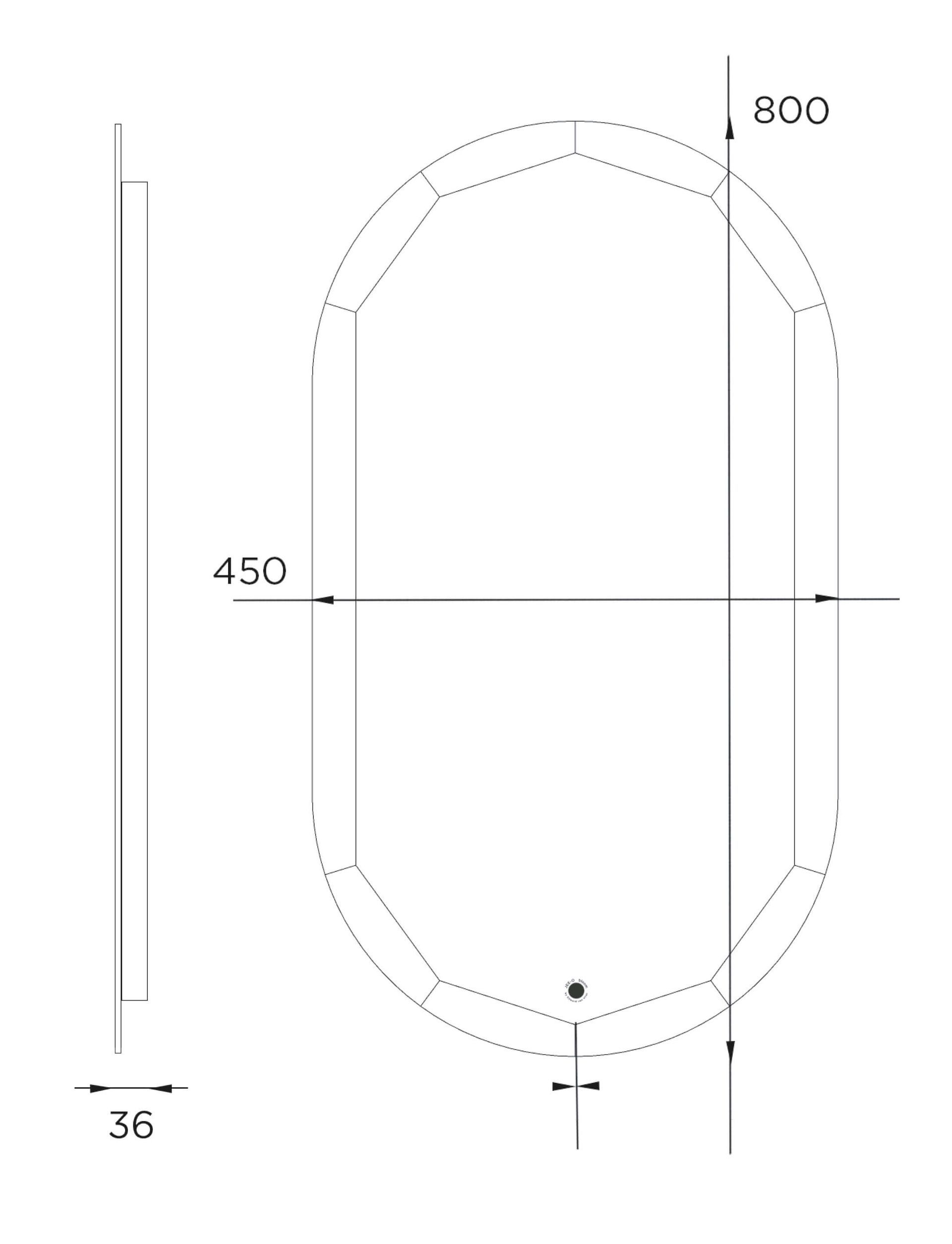 Schéma miroir bords biseautés 45X80cm
