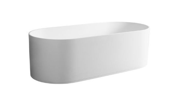 Baignoire ilot ovale droite en resine solid surface Dado Quartz