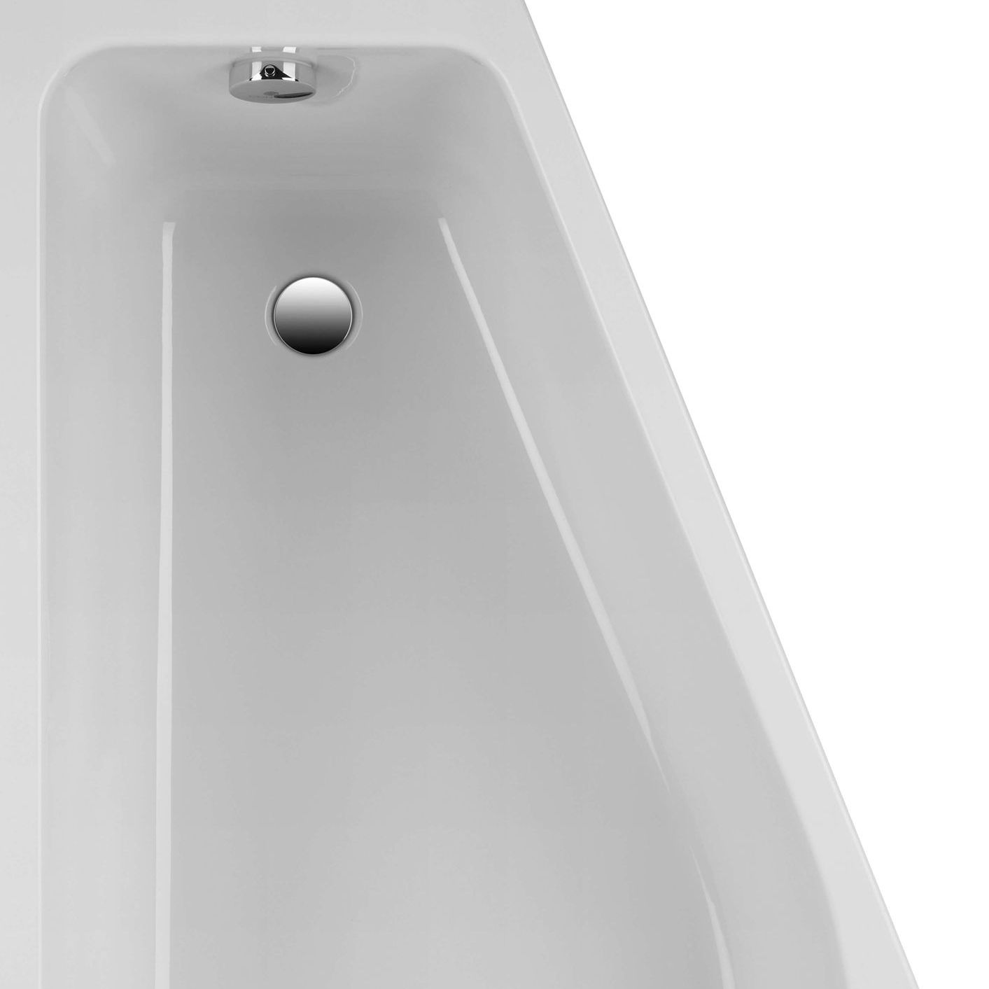 Baignoires pentagonale gain de place dimesion 150X80 avec espace douche coté dossier