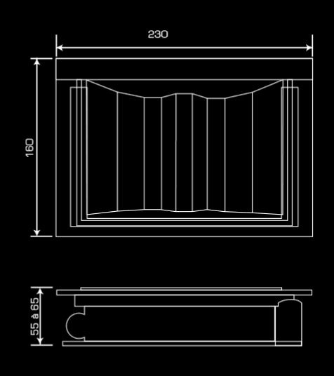 Schéma Baignoire Balnéo 2 places IntégraBa