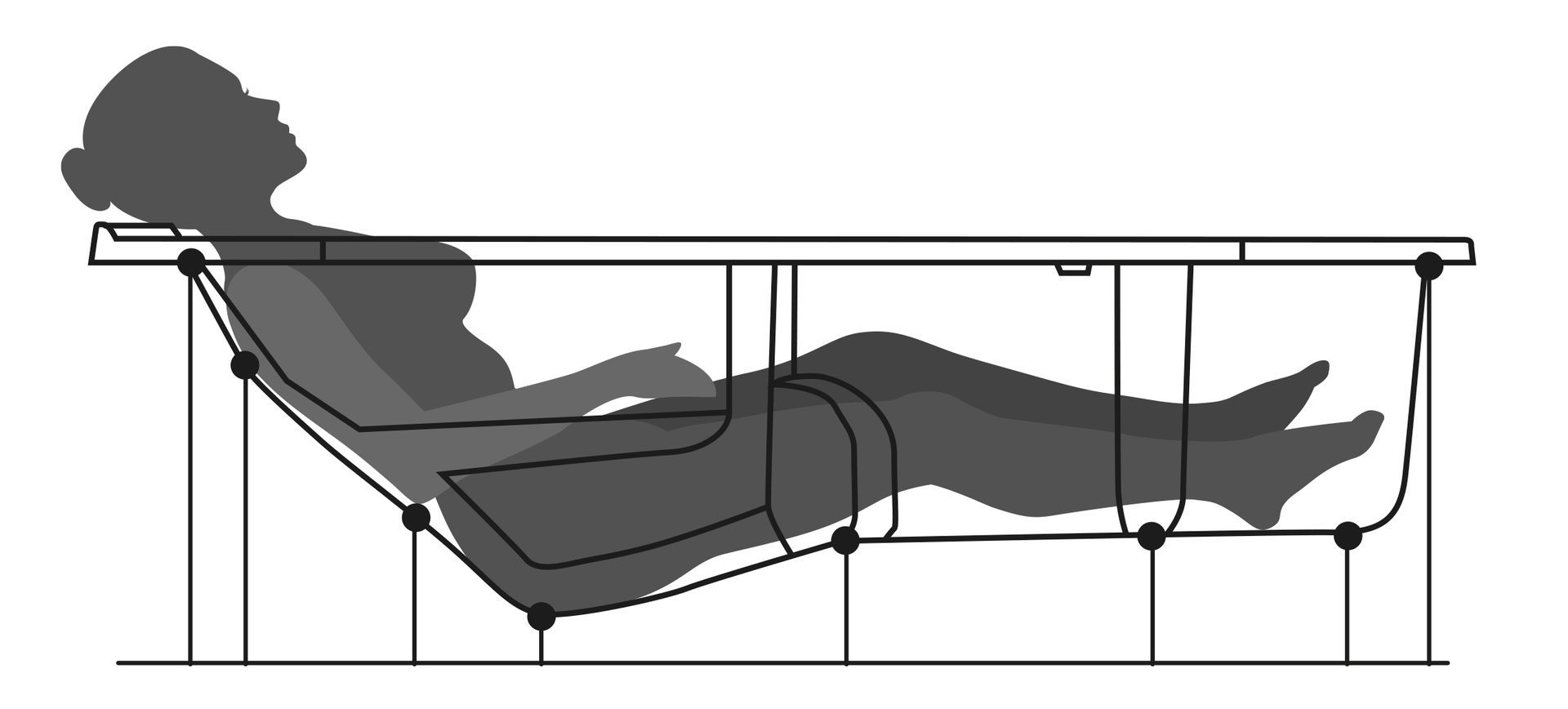 Profil anatomique de l'assise dans la Balnéo