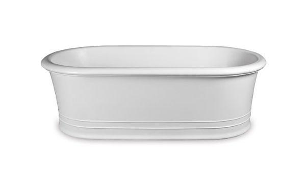 Baignoire ilot en résine style tranditionnel néo vintage à poser au sol