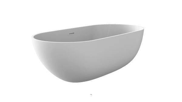 Collection résine Blanc mat pour la salle de bain: baignoire ilot, vasque a poser et robintterie