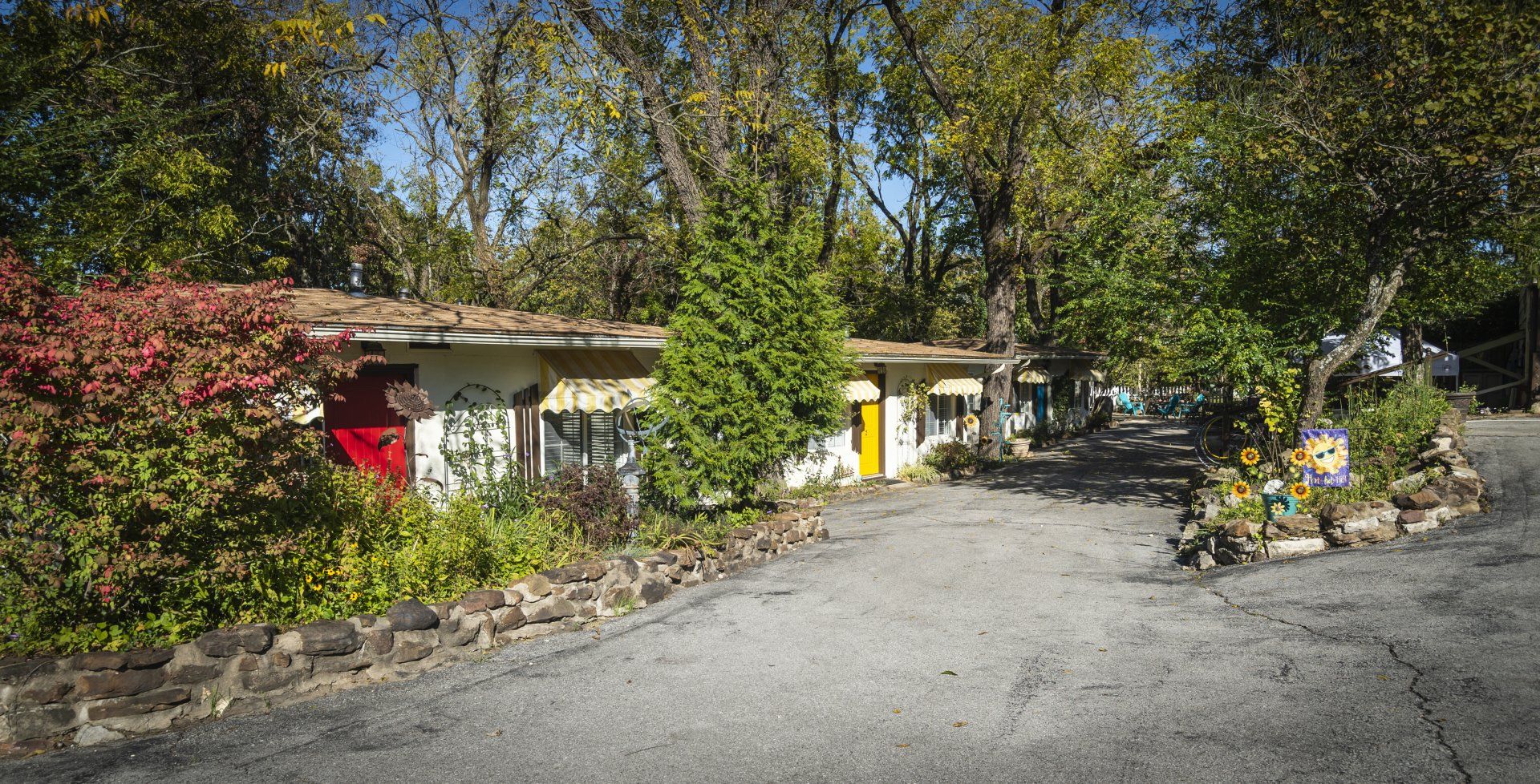 Sherwood Court Cottage view in Spring