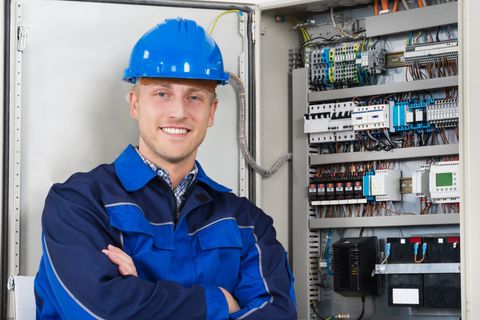 Electrician at Work — Electrical Services In Bundaberg East, QLD