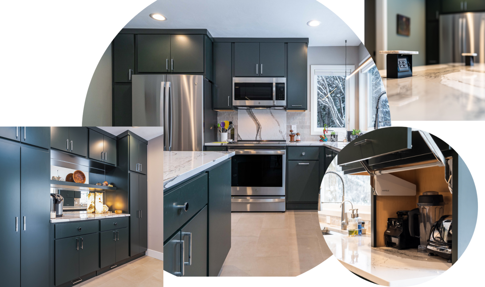 collage of a remodeled kitchen