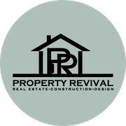 A logo for property revival real estate construction design