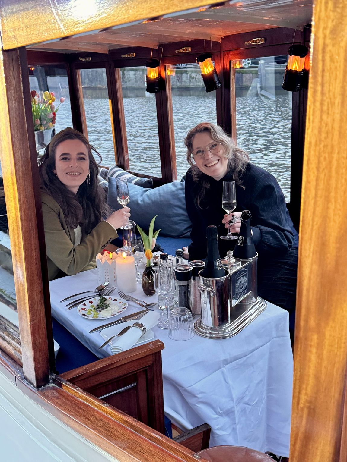 A Private Dinner Cruise Through Amsterdam’s Twilight Canals