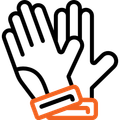Overhead view of a parking lot with cars and orange arrows indicating driving directions: up and down. | Torque European Car Care