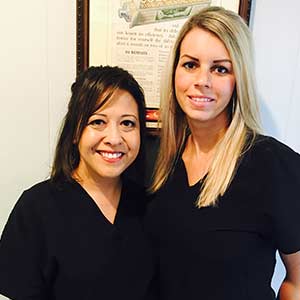 two members of Dr. Kelley Thompson's team