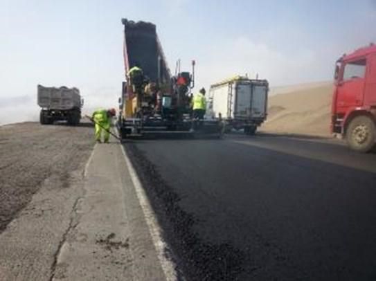 Un grupo de personas está trabajando al costado de una carretera.