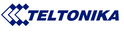The Teltonika company logo, featuring a dark blue stylized chevron icon and the brand name in bold, dark blue capital letters.