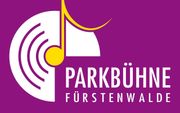 Logo der Parkbühne Fürstenwalde, mit einer gelben Musiknote auf violettem Hintergrund.