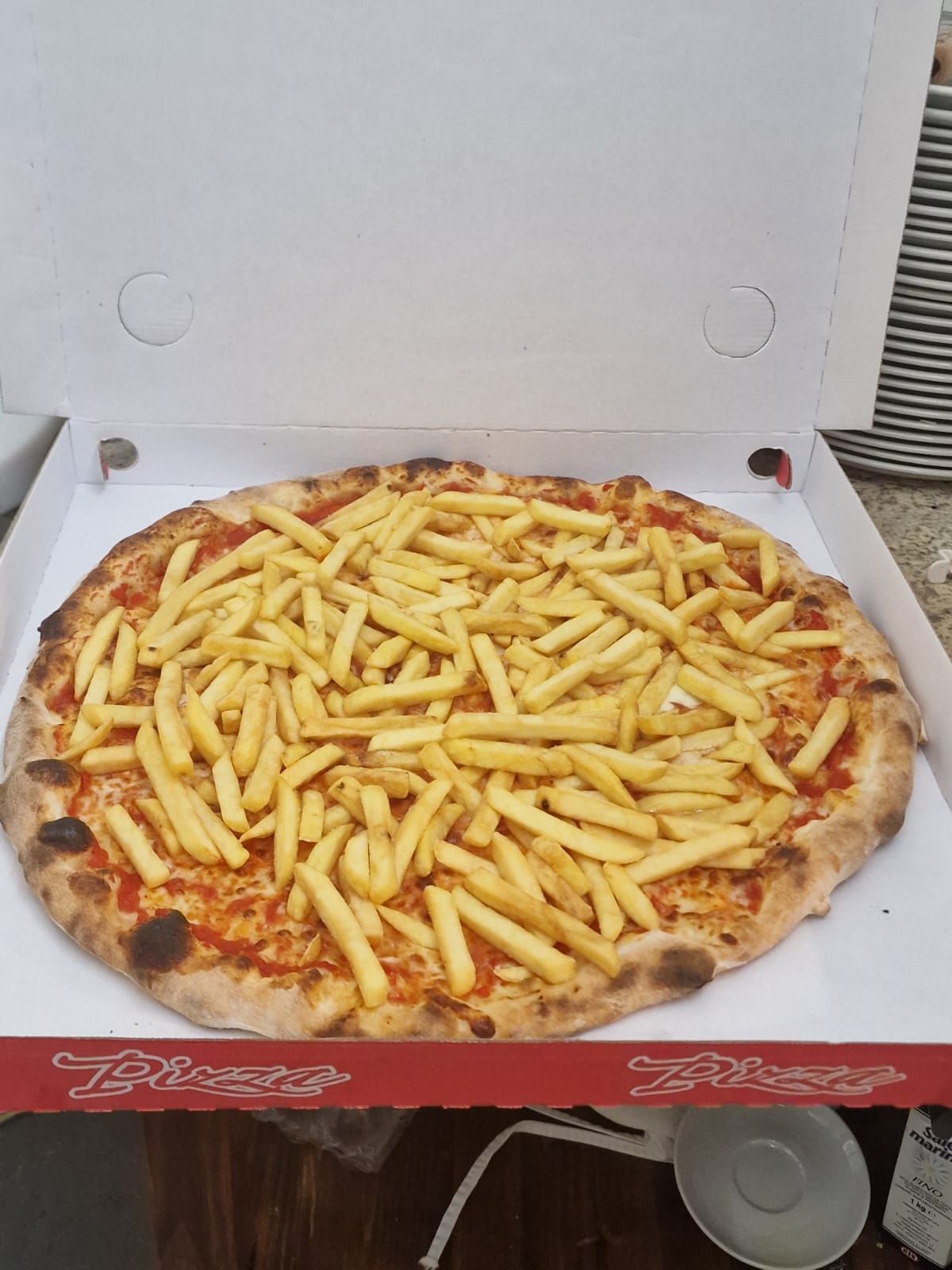 pizza con le patatine