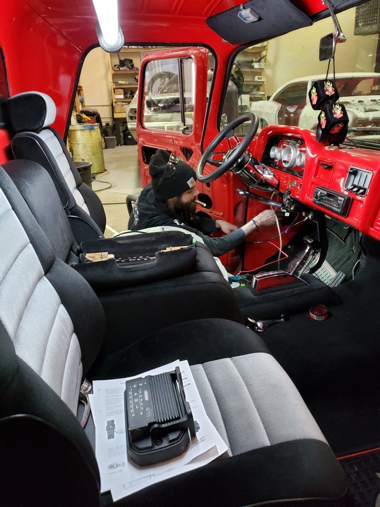 interior view of truck cabin
