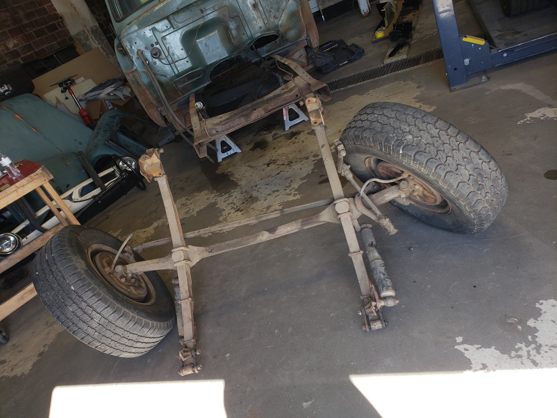 Wheels taken off a car